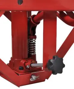 Red Motorcycle Lift 135 kg with Foot Pad, Locking Bar, Release Valve