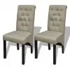 vidaXL Dining Chairs 2 pcs Beige Fabric