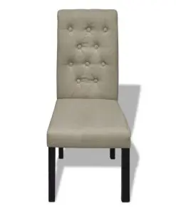 vidaXL Dining Chairs 2 pcs Beige Fabric