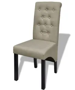 vidaXL Dining Chairs 2 pcs Beige Fabric