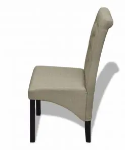 vidaXL Dining Chairs 2 pcs Beige Fabric