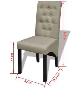 vidaXL Dining Chairs 2 pcs Beige Fabric