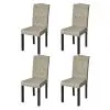 vidaXL Dining Chairs 4 pcs Beige Fabric vidaXL Dining Chairs 4 pcs Beige Fabric