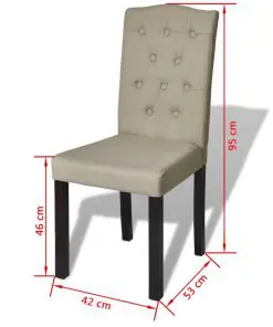 vidaXL Dining Chairs 4 pcs Beige Fabric