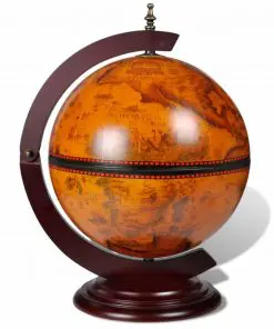 vidaXL Tabletop Globe Bar Wine Stand Eucalyptus Wood