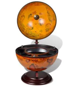 vidaXL Tabletop Globe Bar Wine Stand Eucalyptus Wood