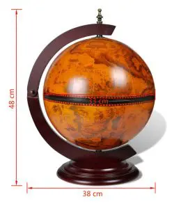 vidaXL Tabletop Globe Bar Wine Stand Eucalyptus Wood