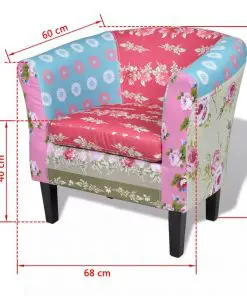 vidaXL Armchair with Footstool Patchwork Design Fabric