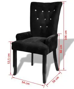 vidaXL Armchair Black Velvet
