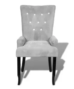 vidaXL Armchair Silver Velvet