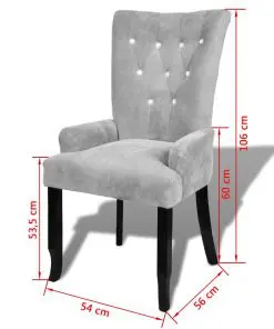 vidaXL Armchair Silver Velvet