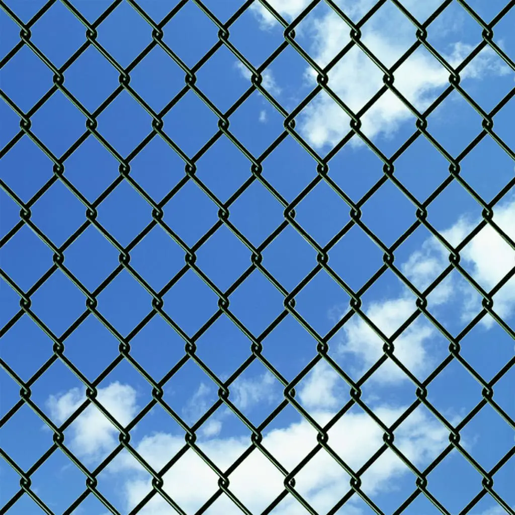 vidaXL Chain Link Fence with Posts Spike Galvanised Steel 1.5×15 m