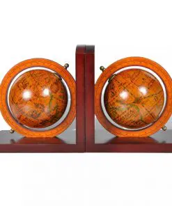 vidaXL Bookstand World Map Globe Bookend Classic A Pair