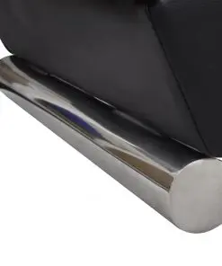 vidaXL Chaise Longue Black Faux Leather