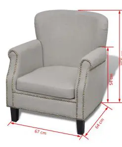 vidaXL Armchair Grey Fabric