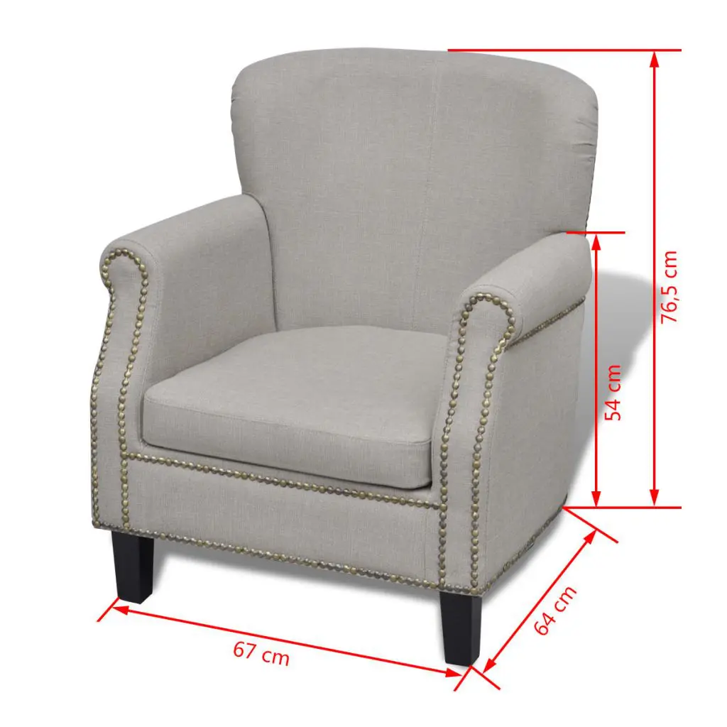 vidaXL Armchair Grey Fabric