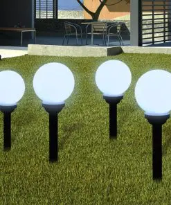 vidaXL Garden Path Solar Ball Light LED 15cm 4pcs with Ground Spike