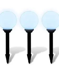 vidaXL Garden Path Solar Ball Light LED 20cm 3pcs with Ground Spike