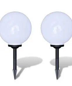 vidaXL Garden Path Solar Ball Light LED 30cm 2pcs with Ground Spike