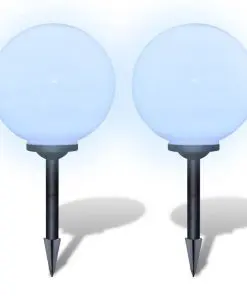 vidaXL Garden Path Solar Ball Light LED 30cm 2pcs with Ground Spike