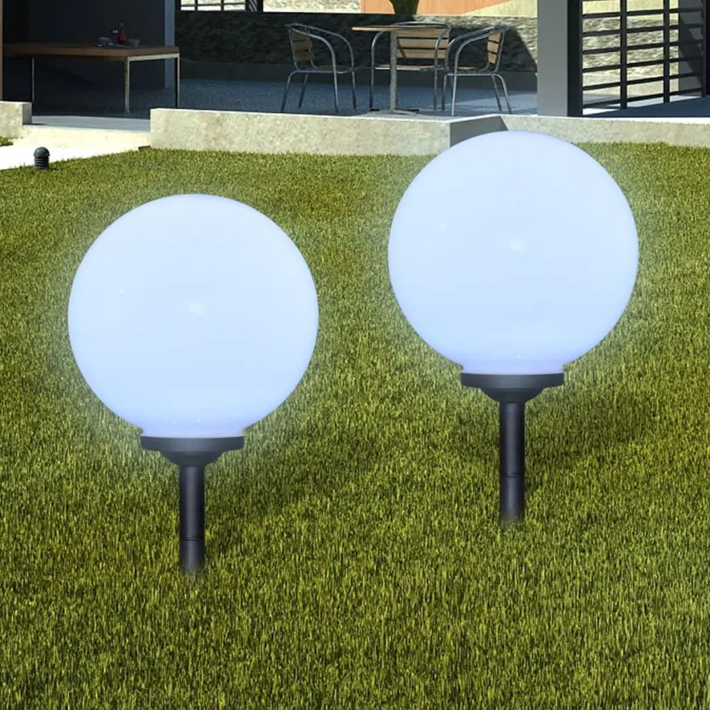 vidaXL Garden Path Solar Ball Light LED 30cm 2pcs with Ground Spike