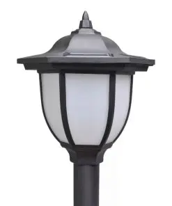 vidaXL Chain Fence with Solar Lights Two LED Lamps Two Poles