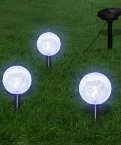 vidaXL Solar Bowl 3 LED Garden Lights with Spike Anchors & Solar Panel