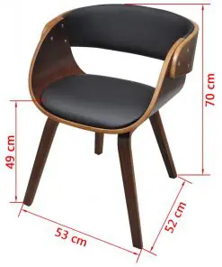 vidaXL Dining Chair Bent Wood and Faux Leather