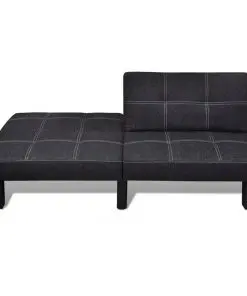 vidaXL Sofa Bed Fabric Adjustable Black