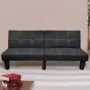 vidaXL Sofa Bed Fabric Adjustable Black