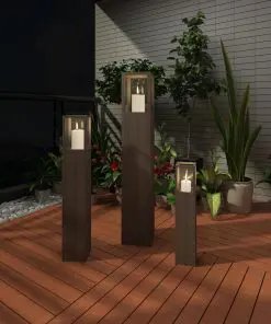 Garden Candle Stand Set 3 pcs Outdoor Lighting Torch Lantern