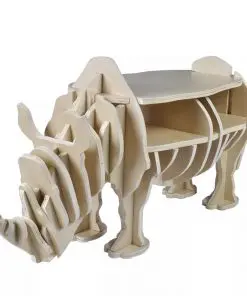 Wooden Rhino Home Decor Shelf Book Organiser Side Table