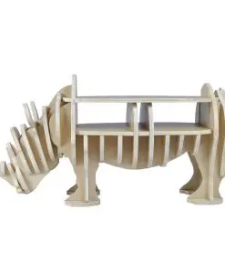 Wooden Rhino Home Decor Shelf Book Organiser Side Table