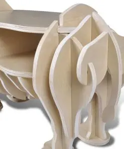 Wooden Rhino Home Decor Shelf Book Organiser Side Table