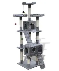 vidaXL Cat Tree 170 cm 2 Condos Grey