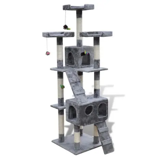 vidaXL Cat Tree 170 cm 2 Condos Grey