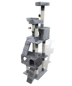 vidaXL Cat Tree 170 cm 2 Condos Grey