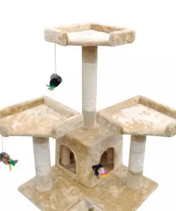 Cat Tree Cat Scratching Post 170 cm 2 Condos Beige