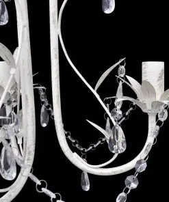 vidaXL Crystal Pendant Ceiling Lamp Chandelier Elegant White