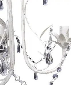 vidaXL Crystal Pendant Ceiling Lamp Chandelier Elegant White