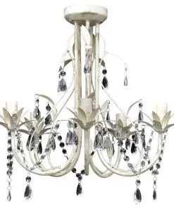vidaXL Crystal Pendant Ceiling Lamp Chandelier Elegant 5 Bulb Sockets