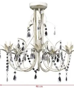 vidaXL Crystal Pendant Ceiling Lamp Chandelier Elegant 5 Bulb Sockets