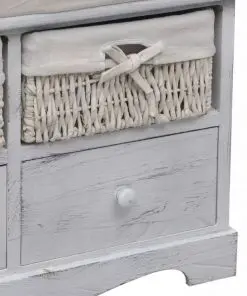 vidaXL Storage Bench White 62x33x42 cm Paulownia Wood