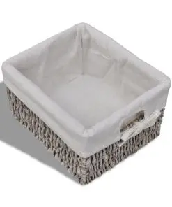 vidaXL Wooden Cabinet 3 Left Weaving Baskets Brown