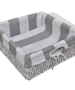 White Storage & Entryway Bench with Cushion Top 2 Drawer 2 Basket