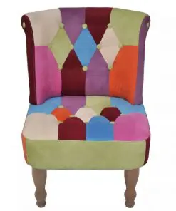 vidaXL French Chair with Patchwork Design Fabric