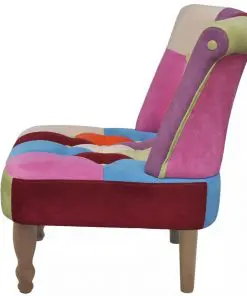 vidaXL French Chair with Patchwork Design Fabric