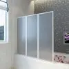 Shower Bath Screen Wall 141 x 132 cm 3 Panels Foldable Shower Bath Screen Wall 141 x 132 cm 3 Panels Foldable