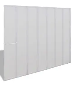 Shower Bath Screen Wall 140 x 168 cm 7 Panels Foldable with Towel Rack
