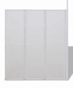Shower Bath Screen Wall L Shape 70 x 120 x 140 cm 4 Panels Foldable